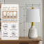 Ensemble de 2 lampes de table en céramique blanc cassé H 20 "avec abat-jour en lin pour table de chevet