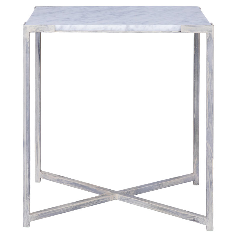 Amelia Marble Frame End Table, Deep Ocean