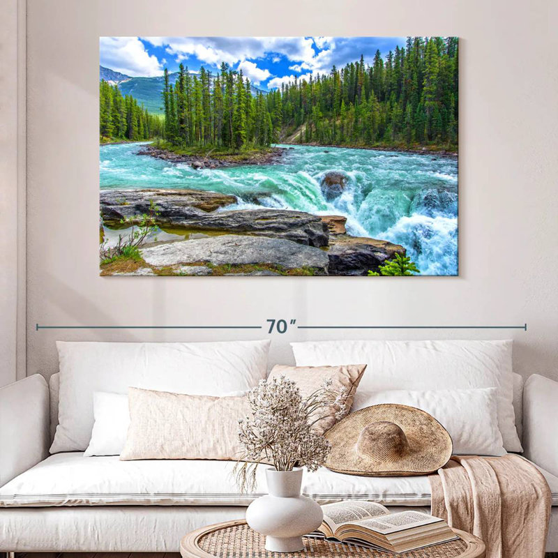 Alvord Sunwapta Falls, H 34 po x l 51 po