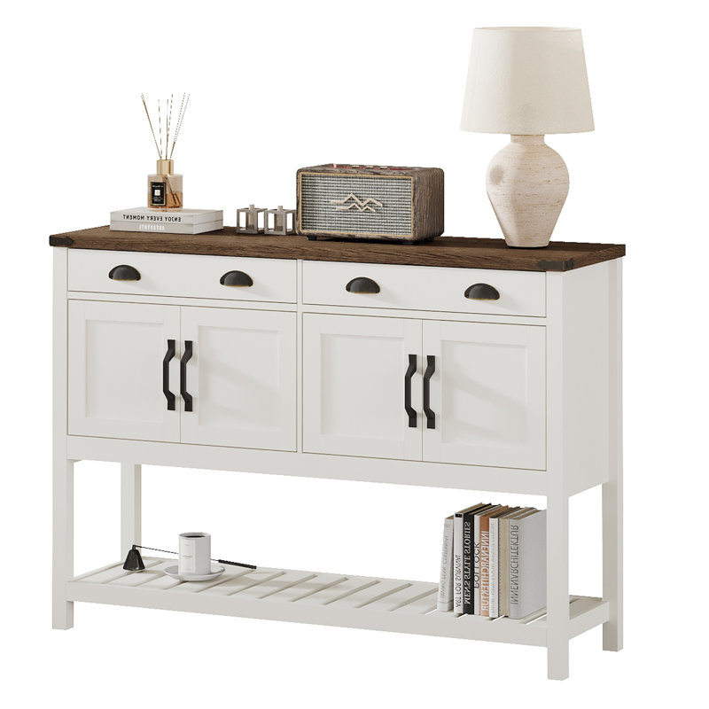 Console 47 po Modern Farmhouse, Blanc