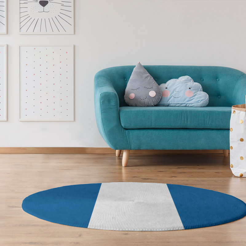 Chenille Striped Indoor Rug, Round 5'