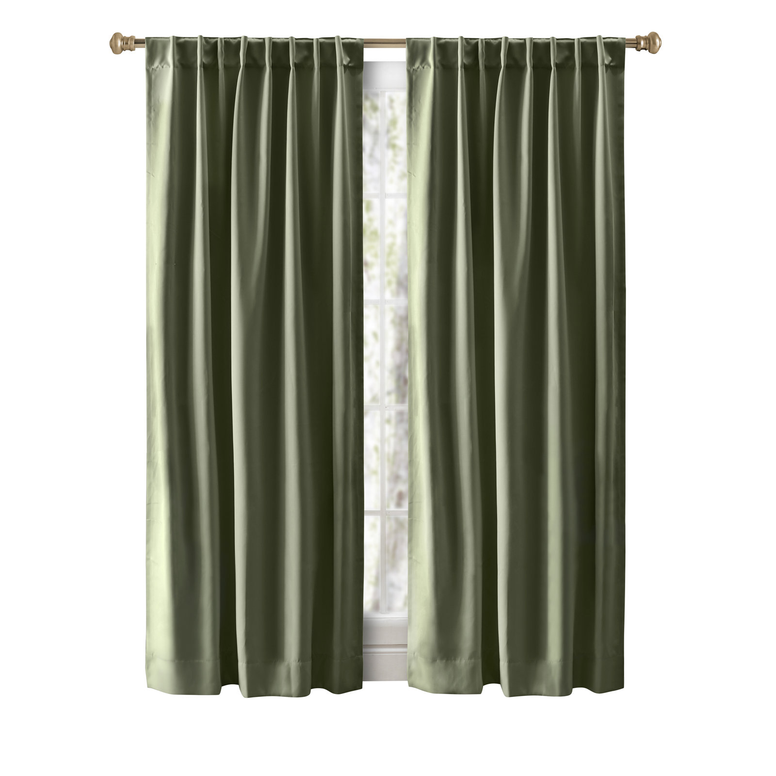 Ardelle Blackout Thermal Rod Pocket Panel, Sage, 56" W x 96" L