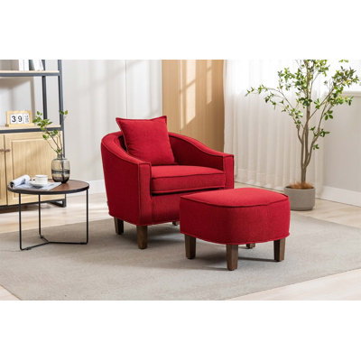 Confortable fauteuil d'appoint Mid-Century moderne avec repose-pieds pour la détente