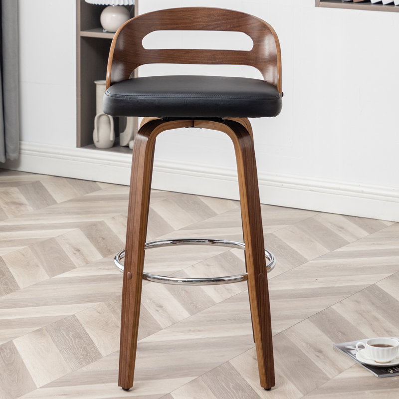 Mahtab Swivel Bar Stool, Black, Bar Stool (76cm Seat Height)