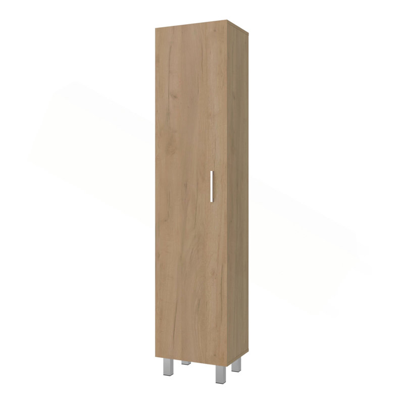 Armoire de rangement avec tablette fixe, Chêne