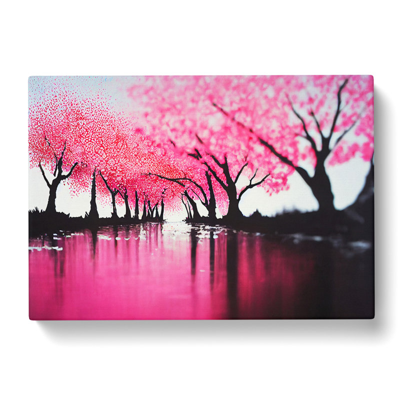 Cherry Blossom Tree Park - Wrapped Canvas, 50cm H x 76cm W x 3cm D