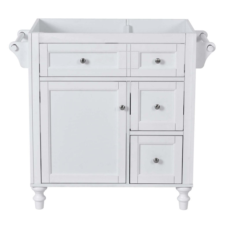 Meuble-lavabo de salle de bain 30 po sans lavabo supérieur, armoire de rangement moderne avec 2 tiroirs et un tiroir basculant
