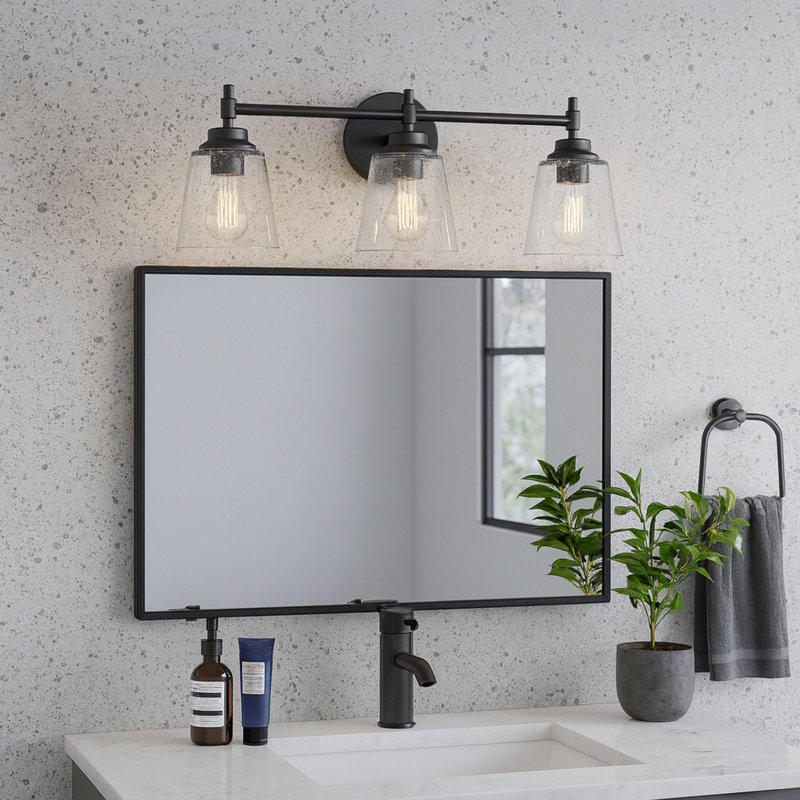 Montford 3-Light 6.25” Wide Vanity Light, Matte Black