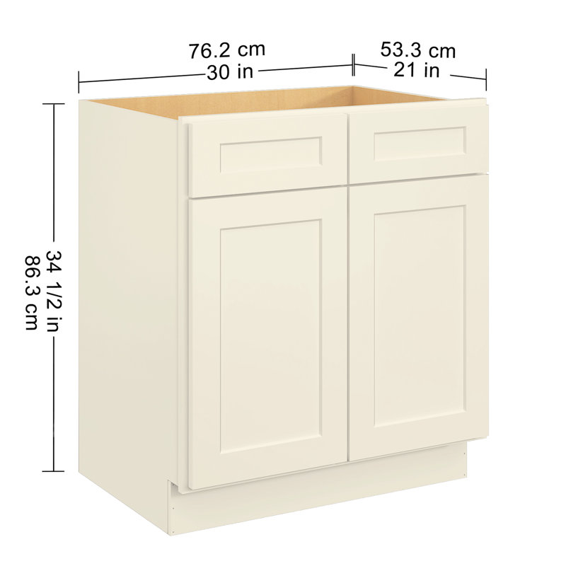 Armoire de base en évier en contreplaqué blanc antique 30 po x 21 po x 34,5 po - multifonctionnelle pour la salle de bain et la cuisine, la peinture, la salle de bain et le matériau