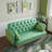 Modern Patterned Two-Seater Sofa With Soft Throw Pillows For Comfortable Seating