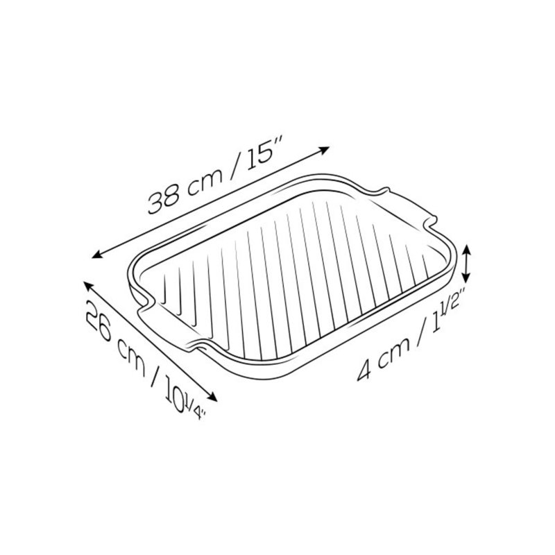 Grill to Table 15" Rectangular Ceramic Grill Dish