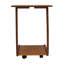 Table d'appoint en bois d'hévéa massif en forme de C avec roulettes verrouillables, table roulante à 2 niveaux pour ordinateur portable, idéale pour la maison