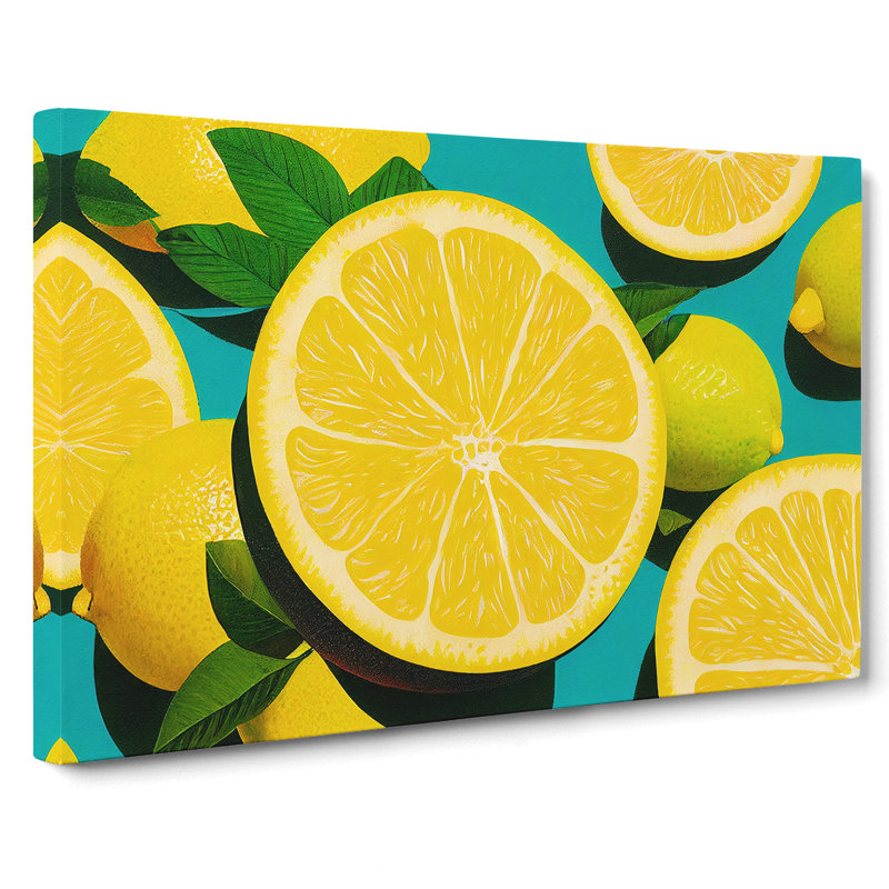 Sliced Lemon Fruit - Wrapped Canvas, 35cm H x 50cm W x 3cm D