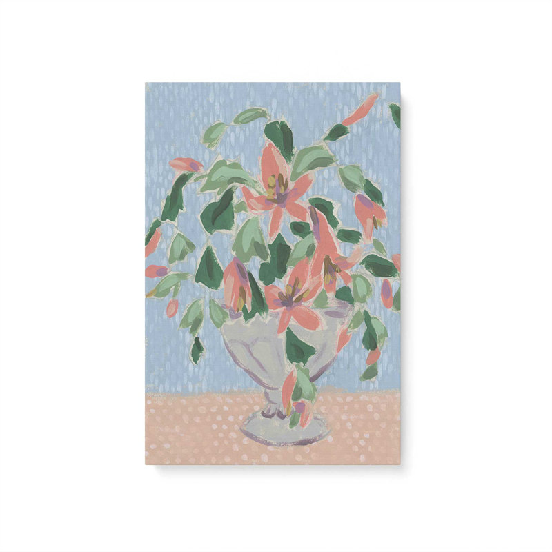 «Quirky Christmas Cactus I» par June Erica Vess, reproduction d'art sur toile, N/A, Wrapped Canvas, H 24 po x l 36 po