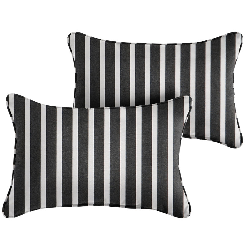 77 Striped Sunbrella® Outdoor Reversible Throw Pillow, 14" x 24"
