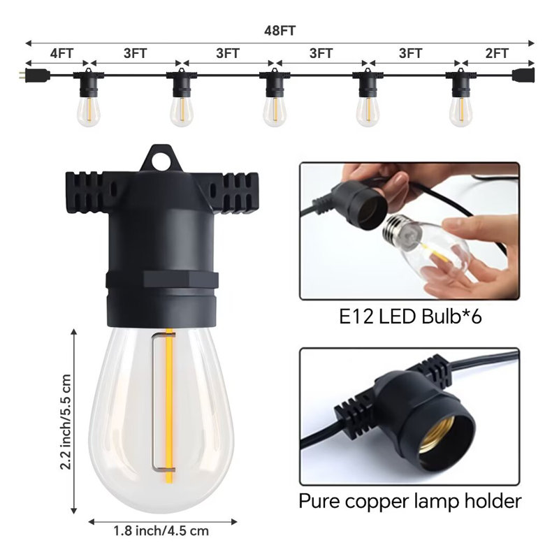 LED String Lights Outdoor Waterproof Connectable