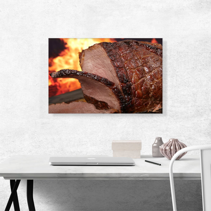 «Barbecue Ham Meat Diner Restaurant», reproduction de photo sur toile tendue, H 18 po x l 26 po x P 0,75 po