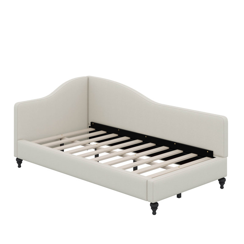 Lit de jour en L en forme de L, Beige, Lit simple