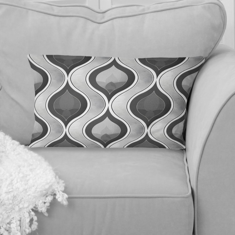 Coussin lombaire gris Mid-Century