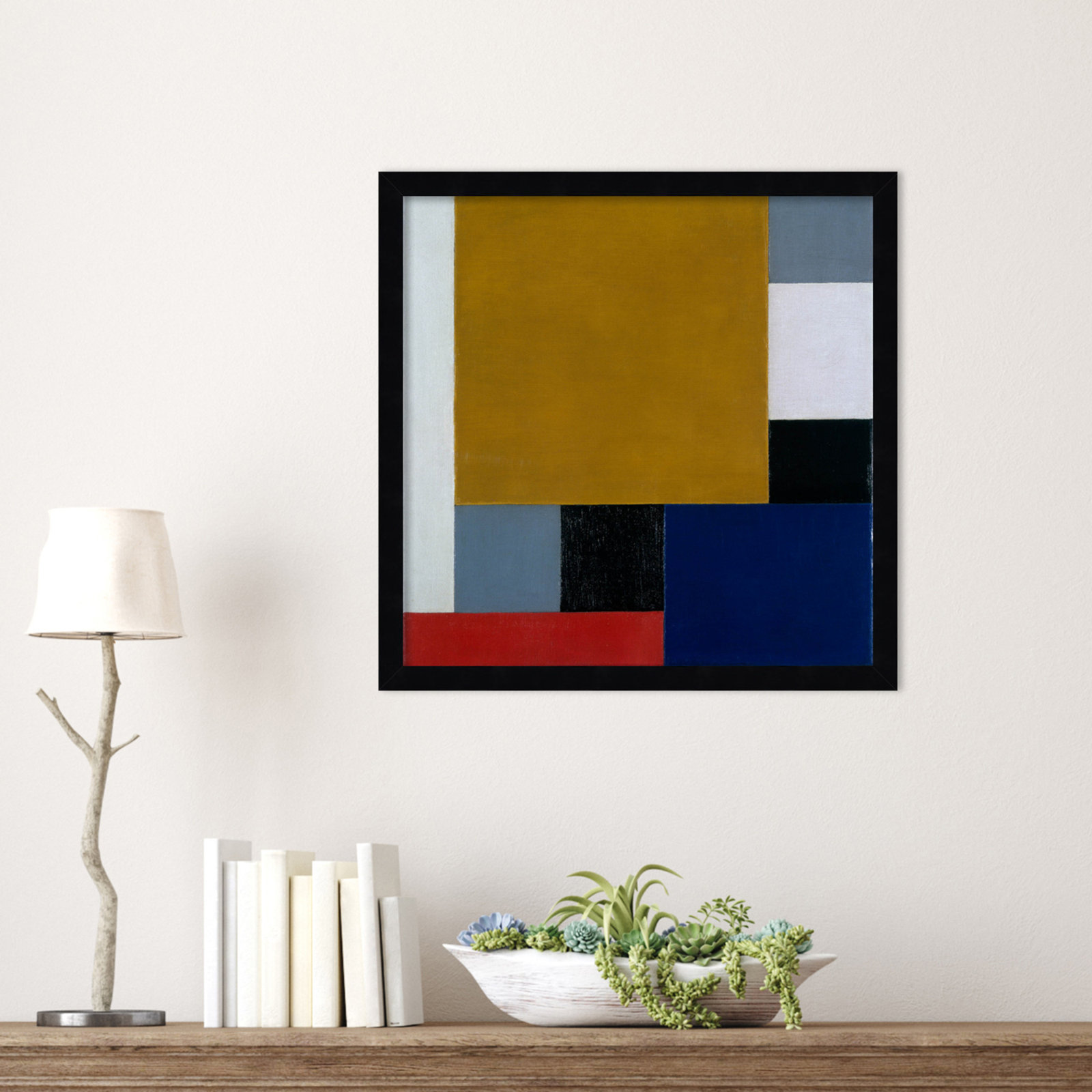 Dannette "Composition 22" Print, 17" H x 17" W, Black Paper Framed