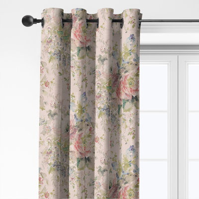 Panneaux de rideaux à œillets Athena Linen Blush (comprend 2 panneaux) l 50 po x L 120 po (taille par panneau)