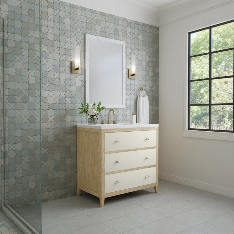 Celeste 36'' W Single Vanity, White Zeus, 8" Widespread