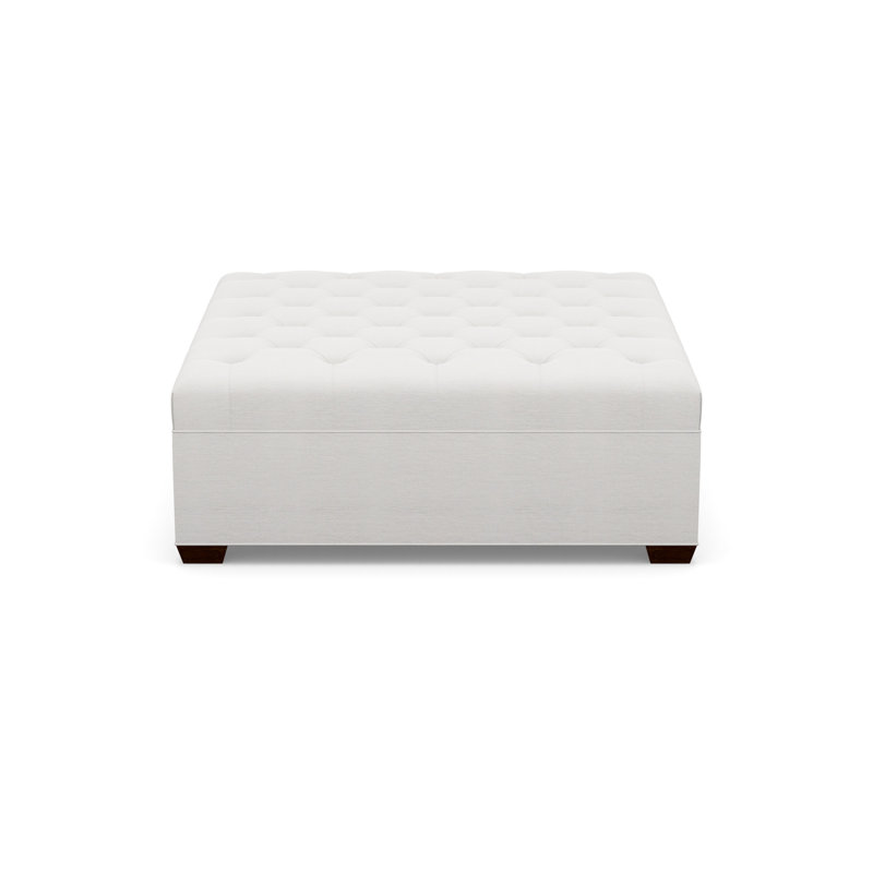 Square Tufted Ottoman, 3906-99, Walnut