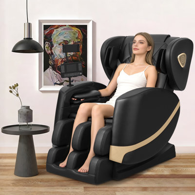 Full-body Massage Chair, Zero-gravity Massage Chair, 10 Fixed Rollers, Heating, Foot Massage, Automatic Mode, Bluetooth Speaker, Touch Screen Controller