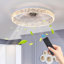 Ventilateur de plafond à profil bas de 20 po avec lumière et télécommande, ventilateur de plafond à DEL à intensité variable, 6 vitesses, pales réversibles