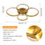 Modern 69cm Dimmable Gold Ring LED Flush Mount With Remote