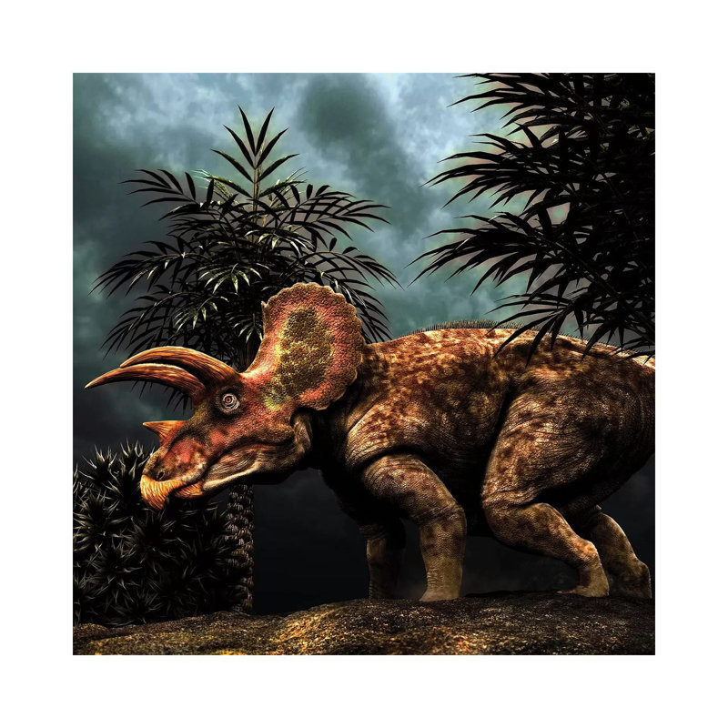 Triceratops Was A Herbivorous Dinosaur From The Cretaceous Period by Philip Brownlow - Wrapped Canvas Gallery-Wrapped Canvas Giclée