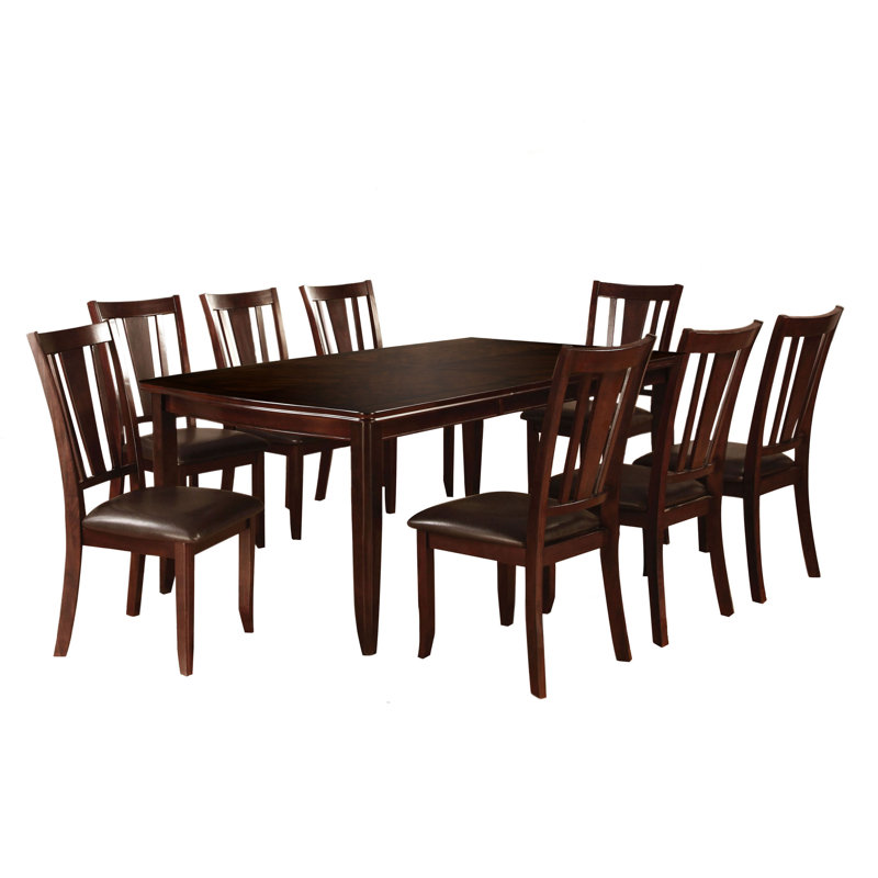 Ensemble de table de salle à manger extensible 9 pièces Bransford, 9 pièces : table, 8 chaises