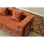 Orange, futon, lit de sol convertible à compression, dossier coussiné, accoudoirs, tissu chenille, canapé à besoins variés, support dorsal, petits espaces-569257049