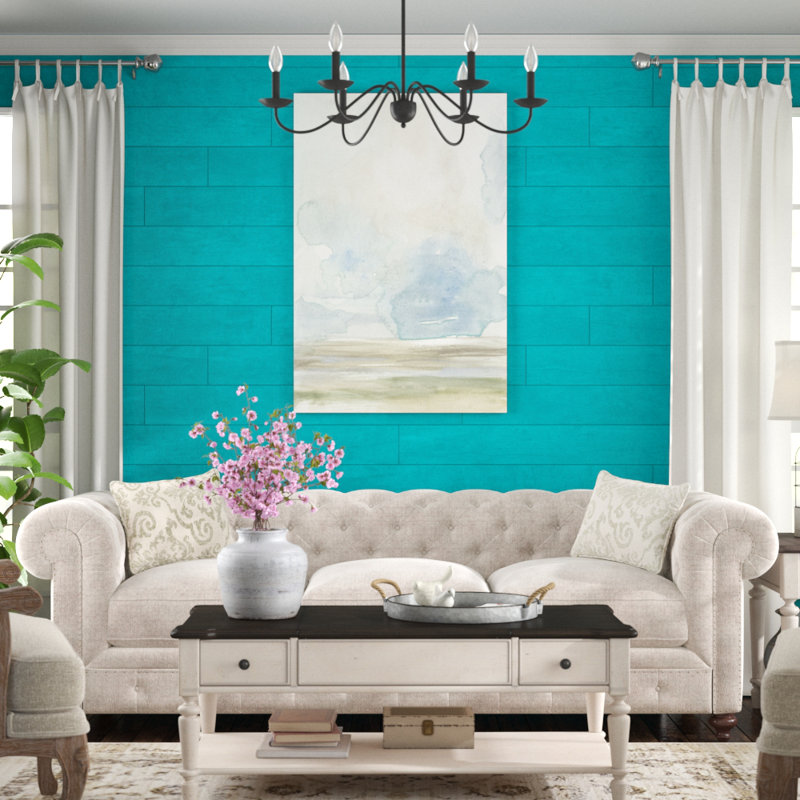 Clouds Over The Marsh I by Jennifer Goldberger - Painting on Canvas, 122cm H x 81cm W, Black Floater Framed
