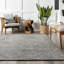 Tapis gris / noir en coton doux touffeté à la main Parnell-63292580