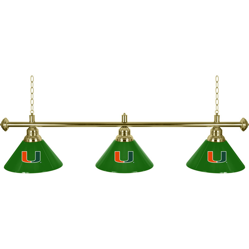 University Of Miami 3 - Light Pool Table Lights Pendant