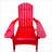 Solid Wood Adirondack Accent Chair for Adults, Indoor Outdoor Patio Seating with Arm Umbrella Hole, Ruby Red