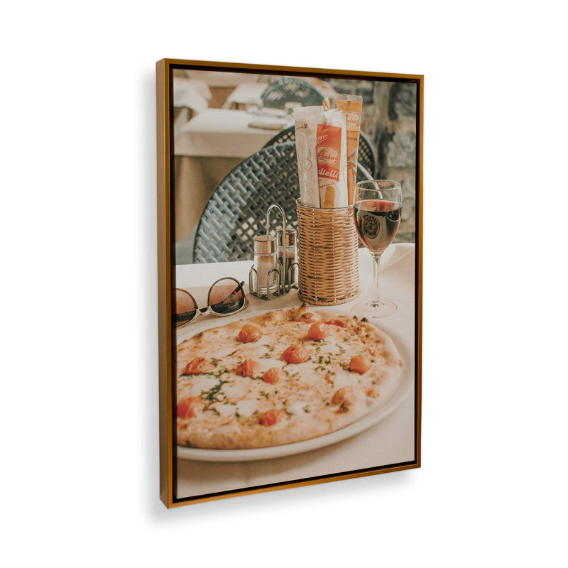 «Italian Indulgence», reproduction sur toile tendue 30 po x 20 po, Cadre flottant or poli