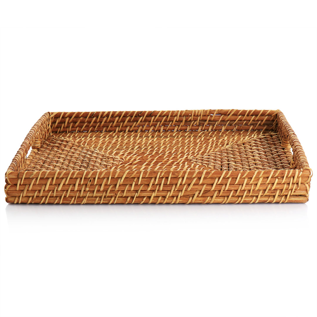 Martha Stewart 16 Inch Rattan Woven Serving Tray In Brown Martha Stewart