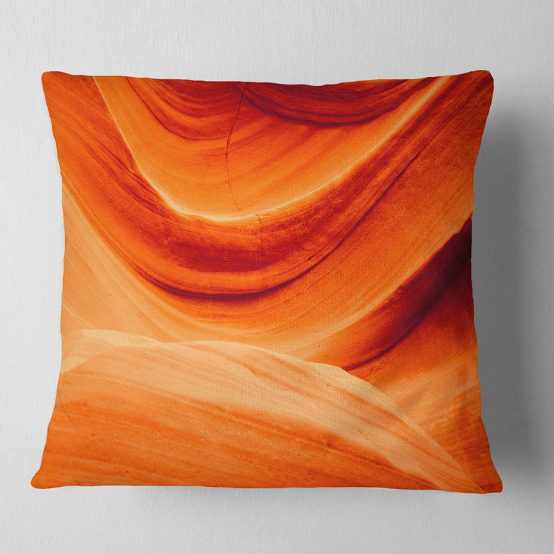 Antelope Canyon Orange Wall - Landscape Printed Pillow, 16" x 16", Throw pillow