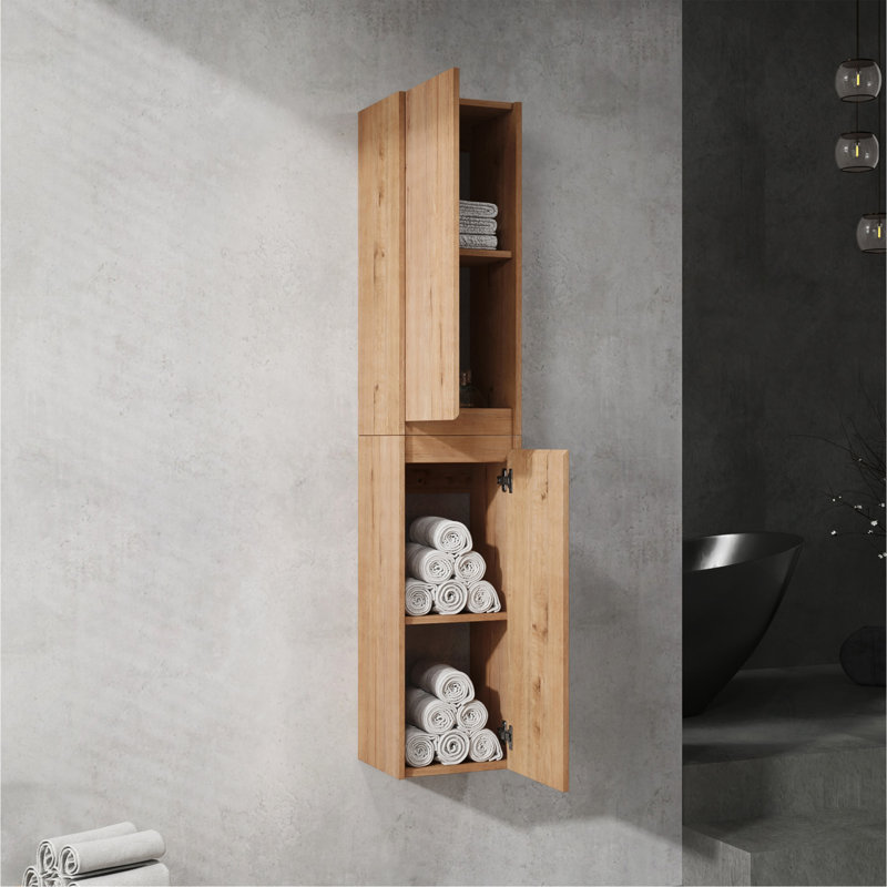 Meuble-lavabo mural modulaire 48 po avec lavabo, armoire latérale et portes à fermeture en douceur 48 po
