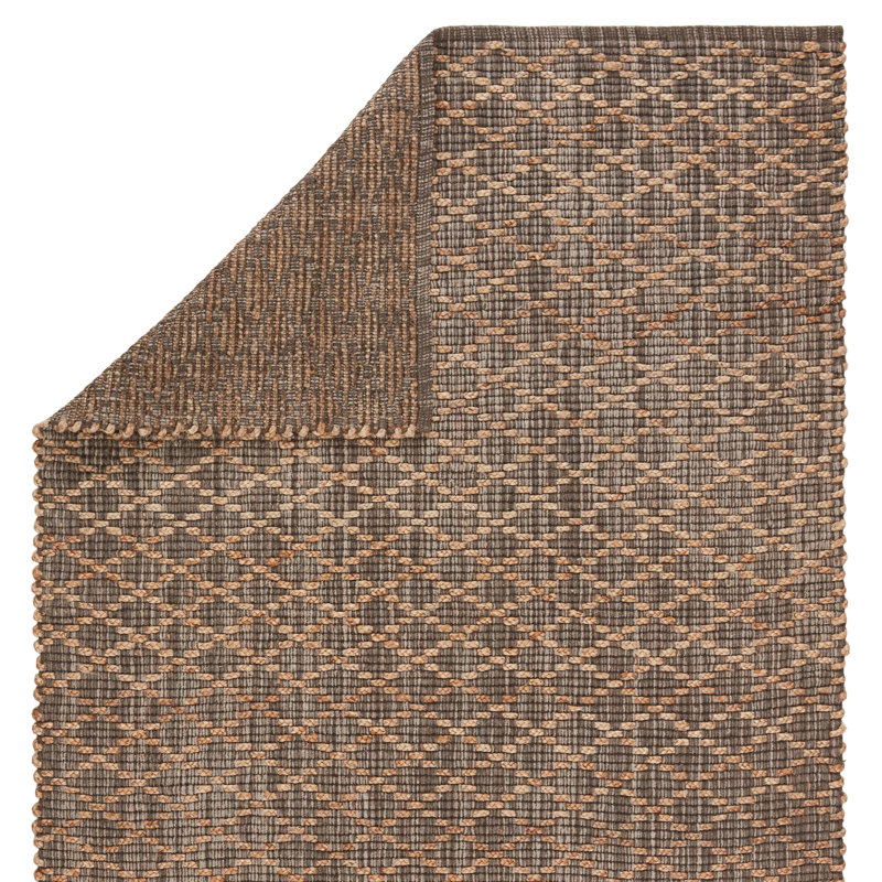 Tapis brun tissé à la main Kraker, Rectangle 5 pi x 7 pi 6 po