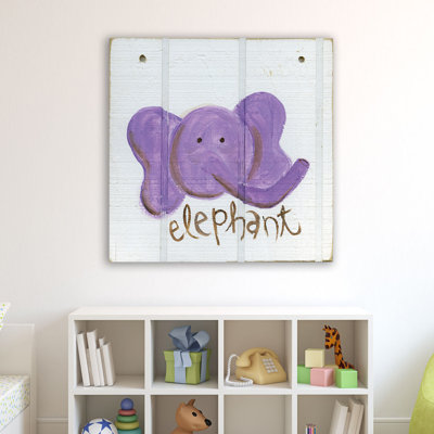 Happy Elephant by Erin Burston - Wrapped Canvas Painting