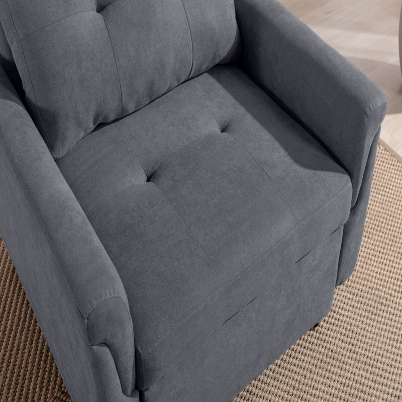 Fauteuil convertible 35 po gris foncé tissé, Gris