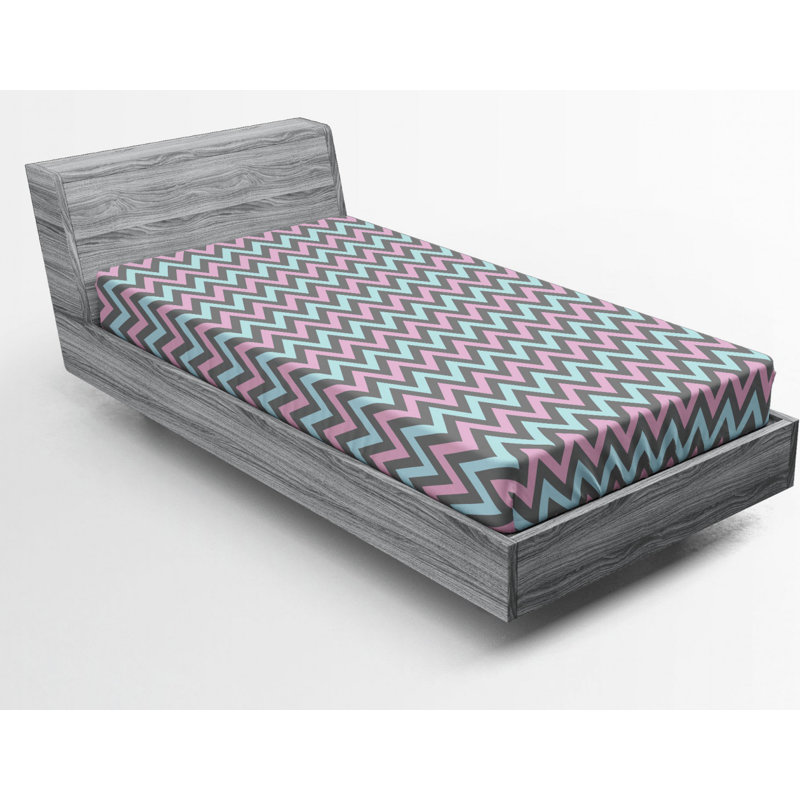 Microfiber Chevron Fitted Sheet, Twin Fitted Sheet