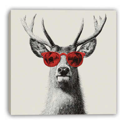 Art mural en toile ludique avec lunettes