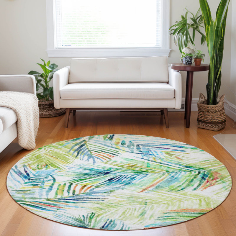 Premium Machine Washable Cerrito AMF199 Multi Rug, Round 8'