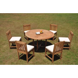 3 Seats 4 Pcs Grade-A Teak Wood Dining Set: 60" Round Table And 3 Devon Armless Chairs #01Dv73
