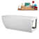 65" Streamline Soaking Freestanding Tub and Tray With Internal Drain