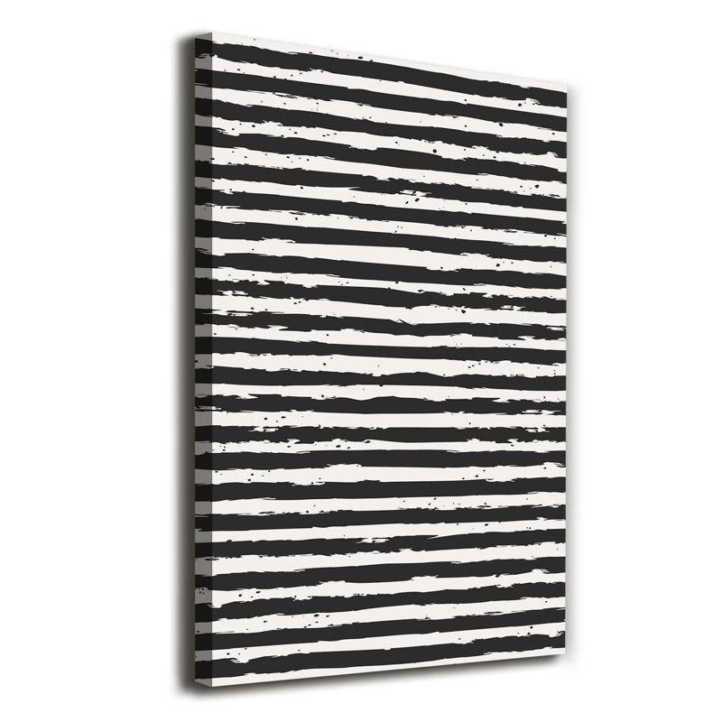 Black And White Stripes - Wrapped Canvas Print